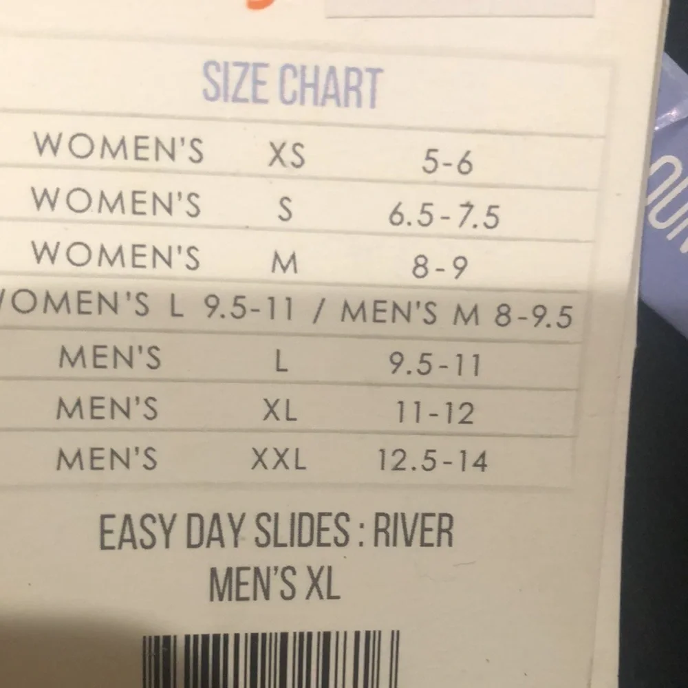 Feelgoodz / NWT/ Men’s Easy Day Slides color: River XL